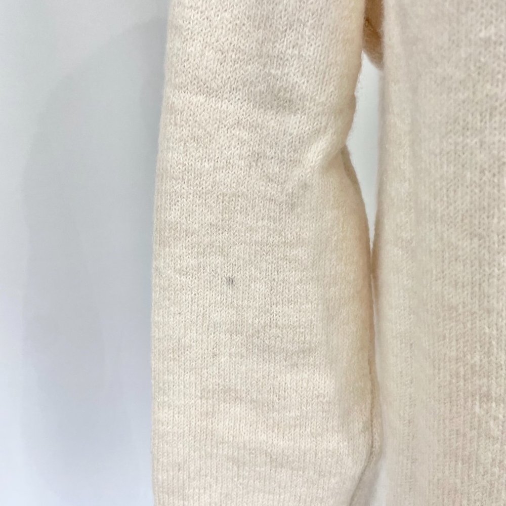 New Stitchdrop Center Seam Side Slit Long Sleeve Sweater Dress Serene Ivory XS - Picture 10 of 14